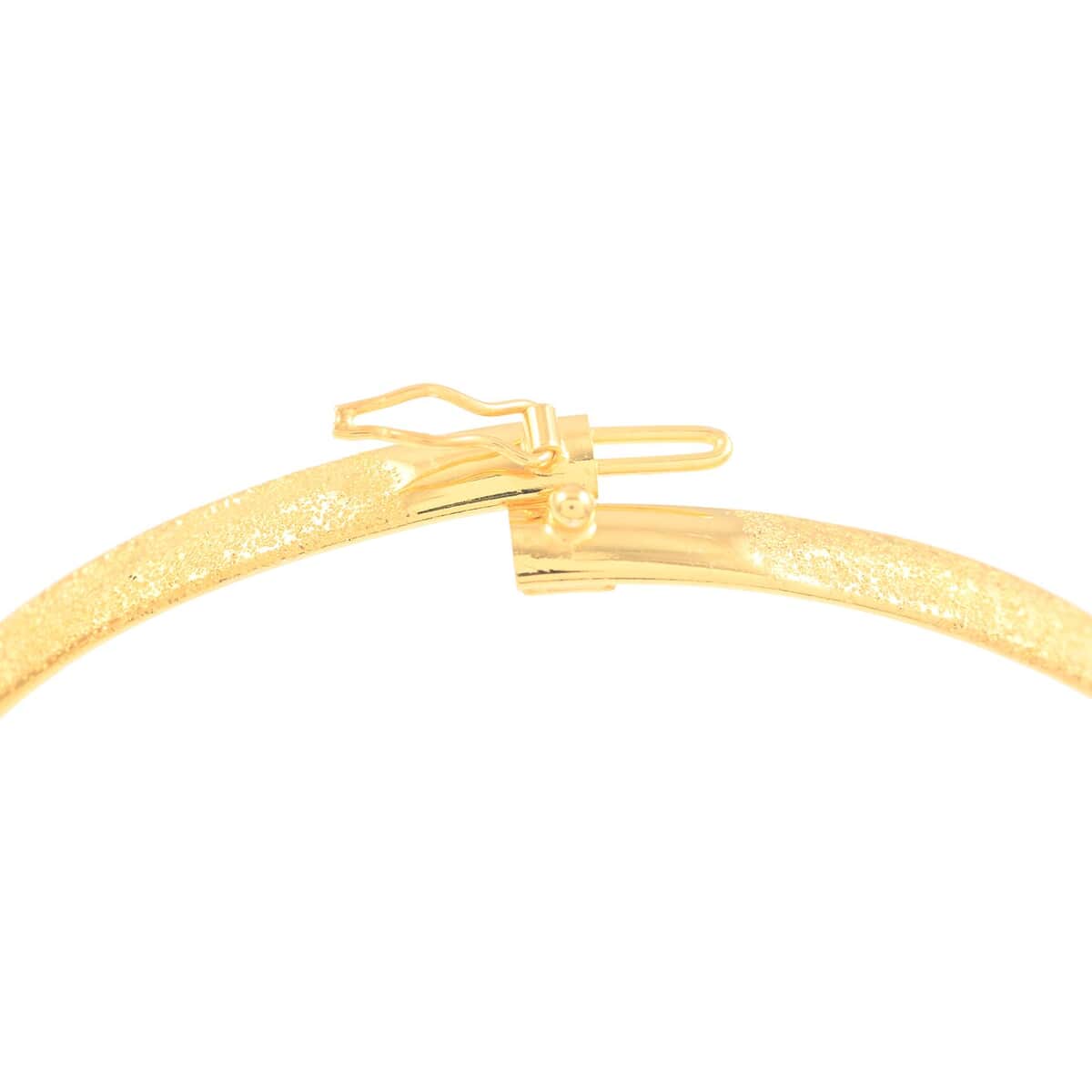 14K Yellow Gold Over Sterling Silver Sandblasting Bangle Bracelet (8.00 In) 3.90 Grams image number 2