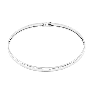 Sterling Silver Diamond Cut Bangle Bracelet (8.00 In) 3.80 Grams