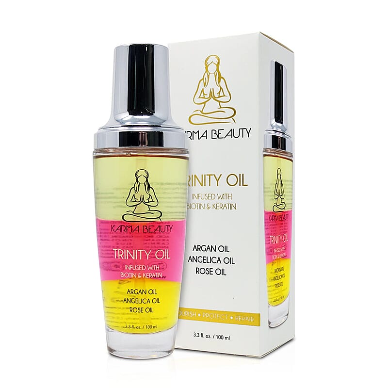 Karma Beauty- Trinity Oil Infused with Biotin & Keratin (3.3 fl. Oz.) 100 ml (Ships in 12-14 Day) , Biotin Hair Oil , Keratin Oil for Hair