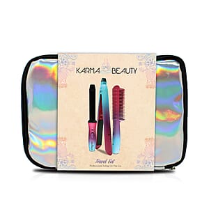 KARMA BEAUTY- Unicorn Travel Kit- Includes Mini Flat Iron, Curler and Straightening brush