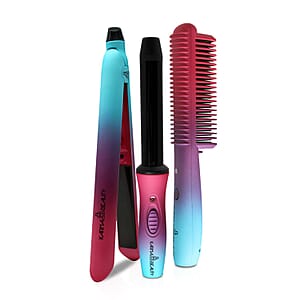 KARMA BEAUTY- Unicorn Travel Kit- Includes Mini Flat Iron, Curler and Straightening brush