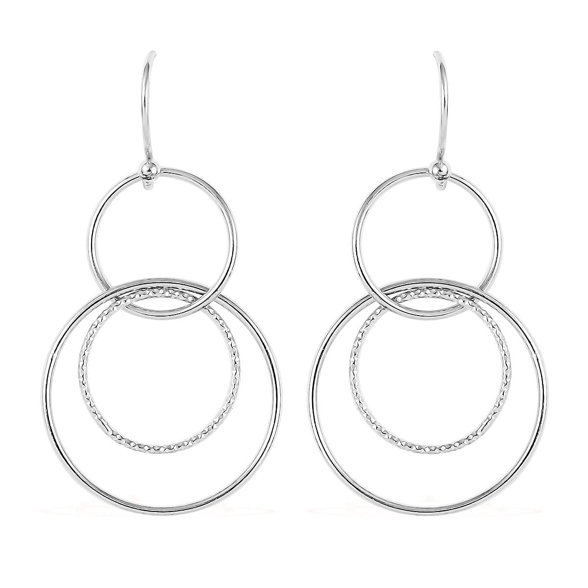 Sterling Silver Circle Dangle Earrings 2.75 Grams