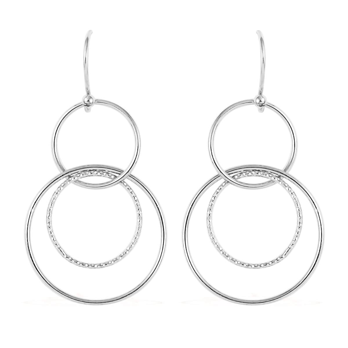 Sterling Silver Circle Dangle Earrings 2.75 Grams image number 0