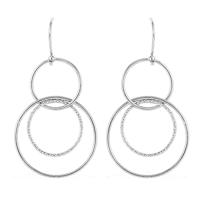 Sterling Silver Circle Dangle Earrings 2.75 Grams