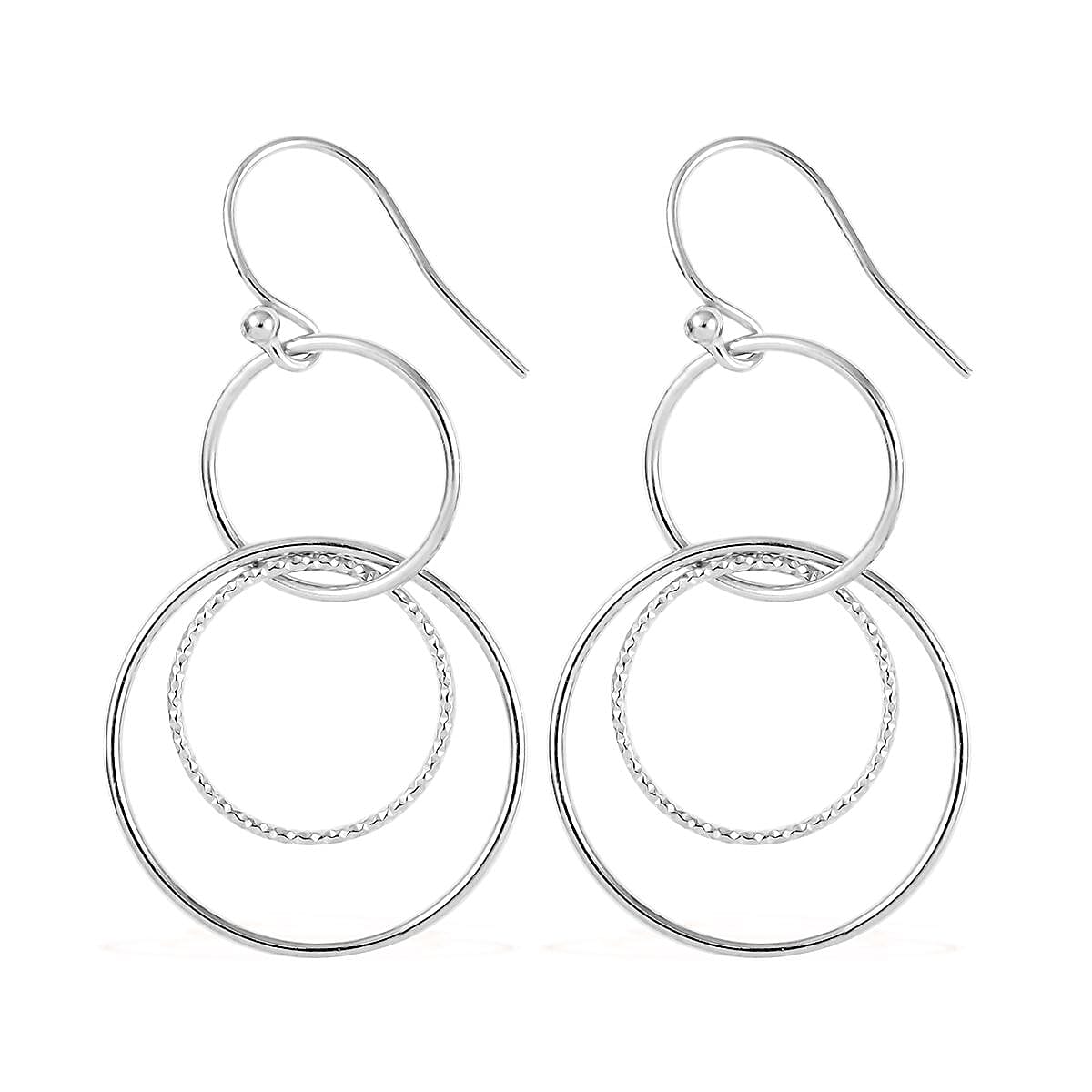 Sterling Silver Circle Dangle Earrings 2.75 Grams