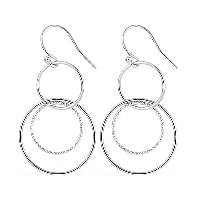 Sterling Silver Circle Dangle Earrings 2.75 Grams