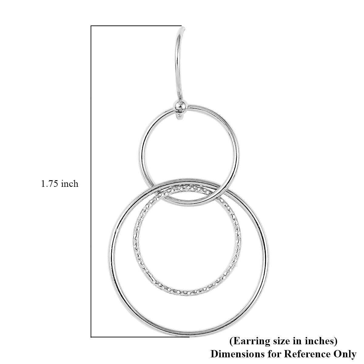 Sterling Silver Circle Dangle Earrings 2.75 Grams