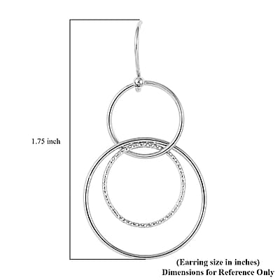 Sterling Silver Circle Dangle Earrings 2.75 Grams