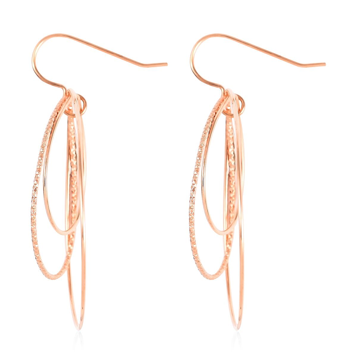 14K Rose Gold Over Sterling Silver Teardrop Earrings 2.50 Grams image number 3