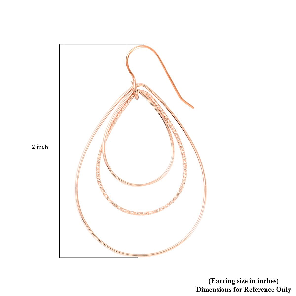 14K Rose Gold Over Sterling Silver Teardrop Earrings 2.50 Grams image number 4