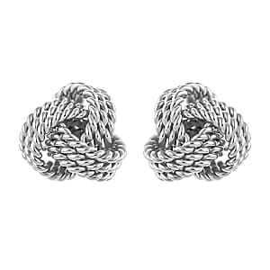 Sterling Silver Rope Style Knot Earrings 2.30 Grams