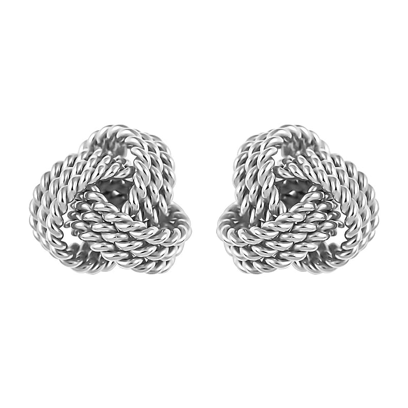 Sterling Silver Rope Style Knot Earrings 2.30 Grams