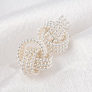 Sterling Silver Rope Style Knot Earrings 2.30 Grams