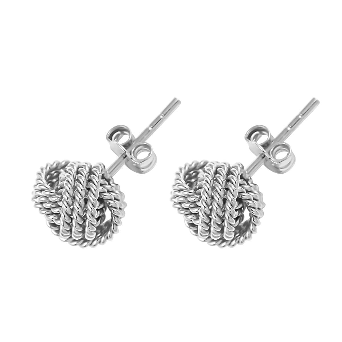 Sterling Silver Rope Style Knot Earrings (2.30 g) image number 3