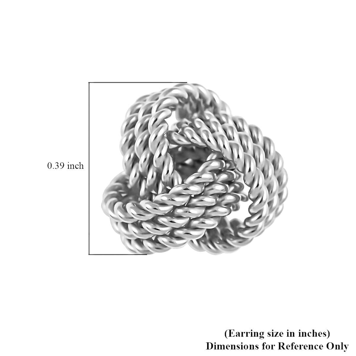 Sterling Silver Rope Style Knot Earrings 2.30 Grams image number 4