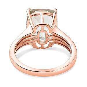 Prasiolite 5.50 ctw Ring in 14K Rose Gold Over Sterling Silver (Size 11.5)