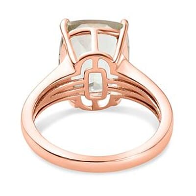 Prasiolite 5.50 ctw Ring in 14K Rose Gold Over Sterling Silver (Size 11.5)