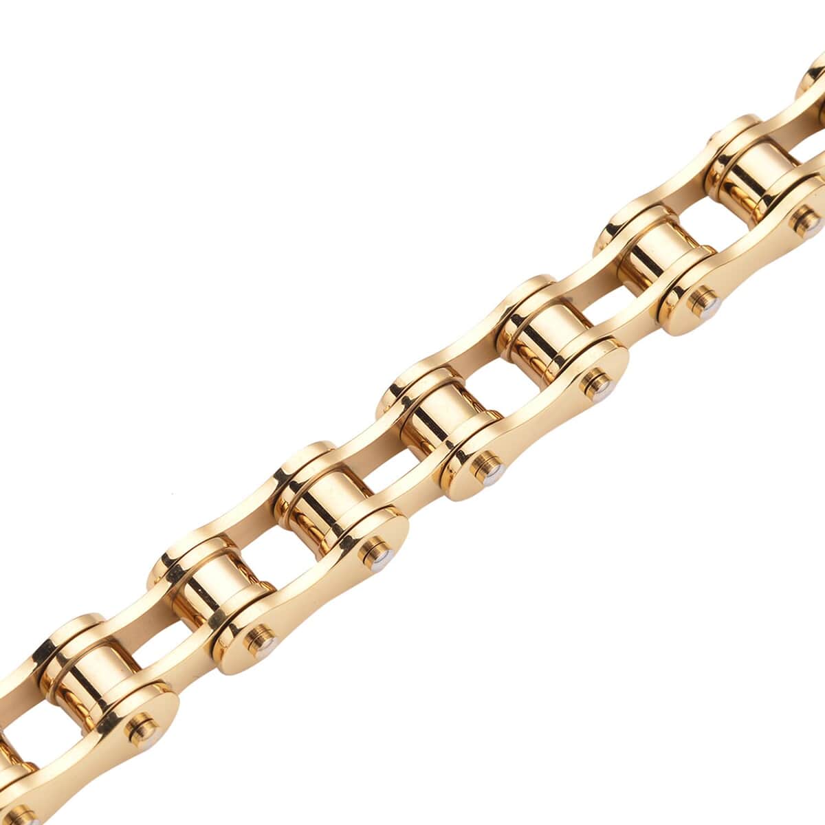 Bicycle Chain Style 10mm Men's Bracelet in ION Plated YG and Stainless Steel (8.00 In) image number 2