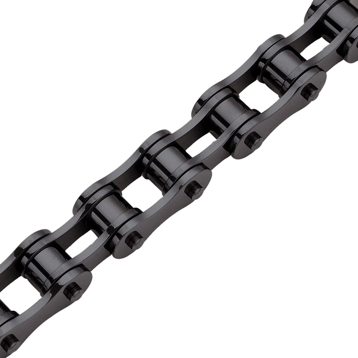 Bicycle Chain Style 10mm Men's Bracelet in ION Plated Black and Stainless Steel (8.00 In) image number 2