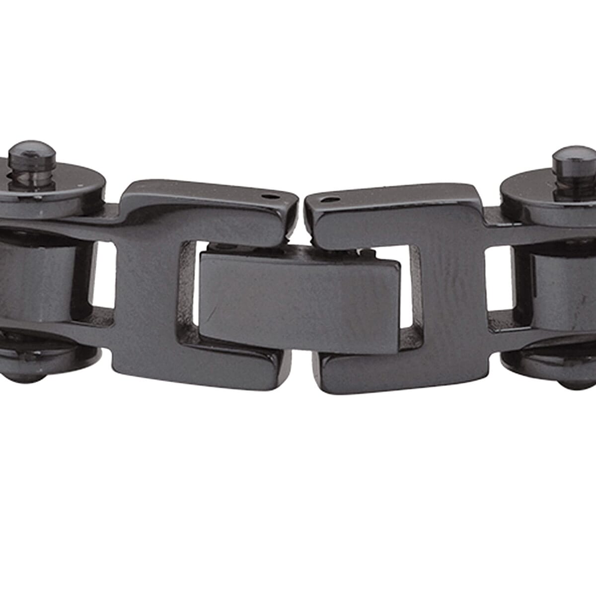 Bicycle Chain Style 10mm Men's Bracelet in ION Plated Black and Stainless Steel (8.00 In) image number 3