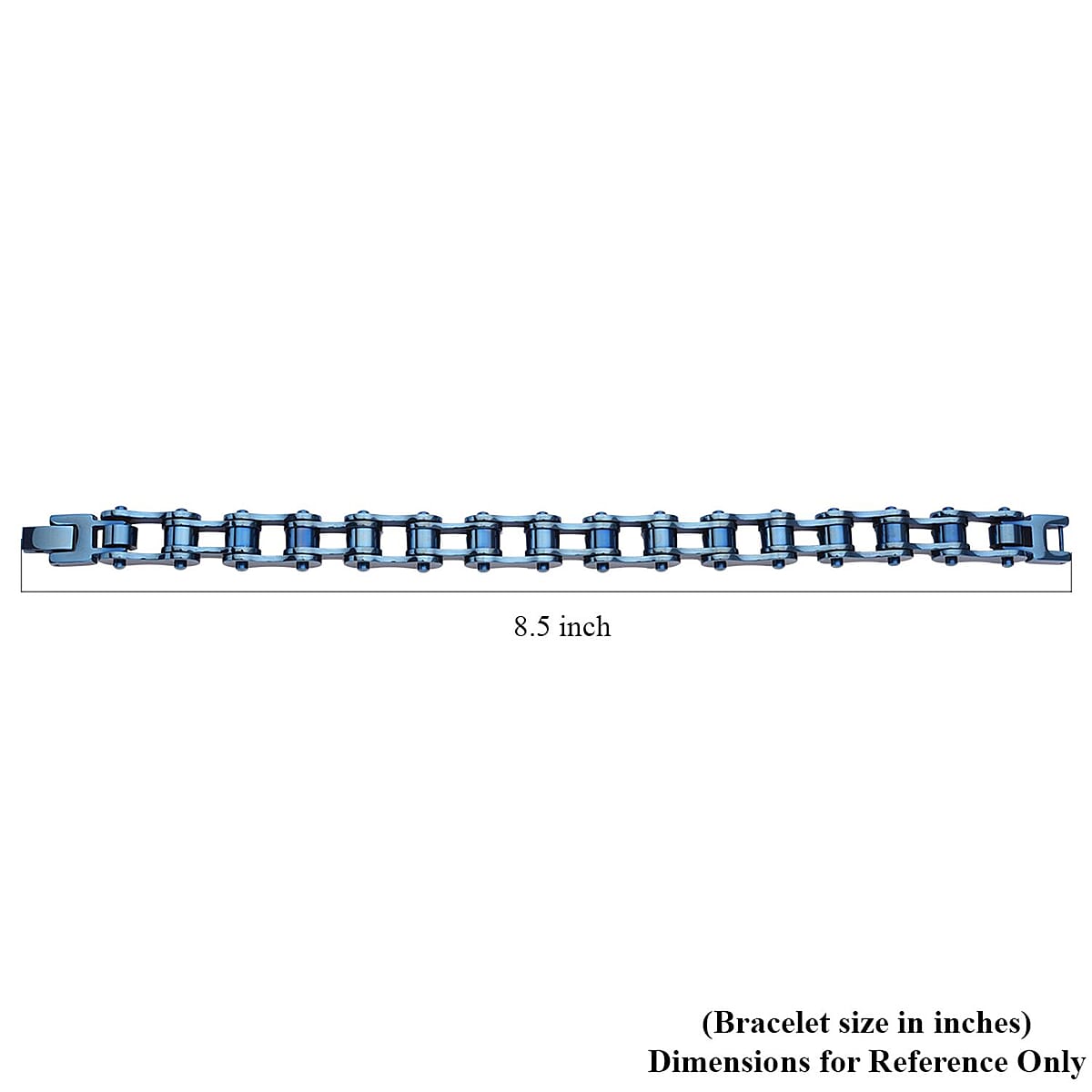 Bicycle Chain Style 10mm Men's Bracelet in ION Plated Blue and Stainless Steel (8.00 In) image number 4