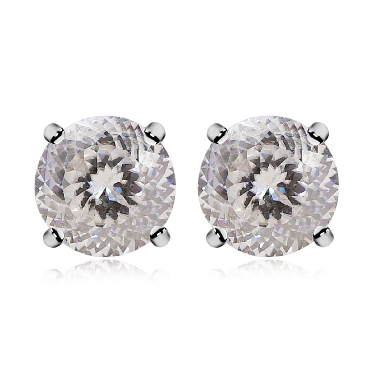 120 Facet Moissanite 1.50 ctw Solitaire Stud Earrings in 10K White Gold image number 0