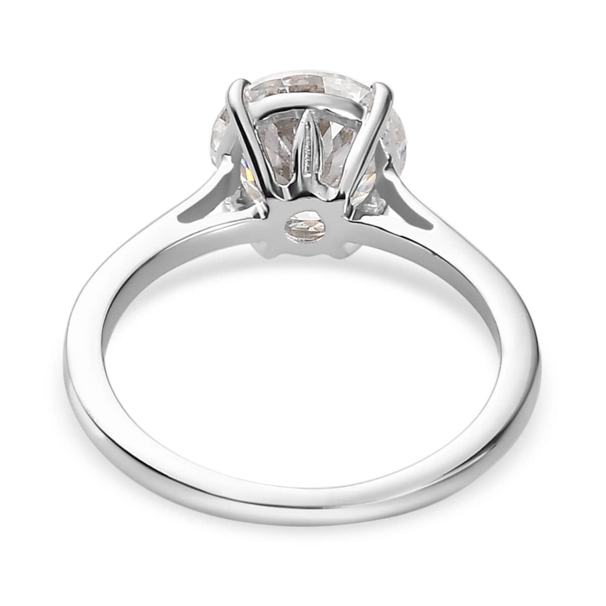 10K White Gold 120 Facet Moissanite 1.85 ctw Solitaire Ring, Promise Ring For Women (Size 10.0) image number 4