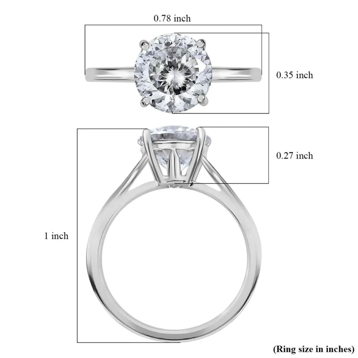 10K White Gold 120 Facet Moissanite 1.85 ctw Solitaire Ring, Promise Ring For Women (Size 10.0) image number 6