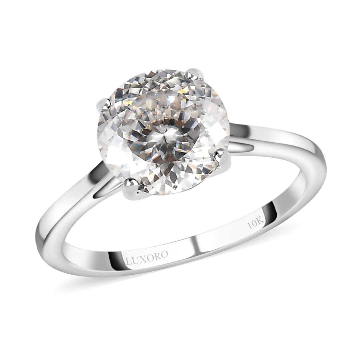 10K White Gold 120 Facet Moissanite 1.85 ctw Solitaire Ring, Promise Ring For Women (Size 5.0) image number 0