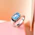 Swiss Blue Topaz and Natural White Zircon Men's Ring in Platinum Over Sterling Silver (Size 11.0) 3.15 ctw image number 1