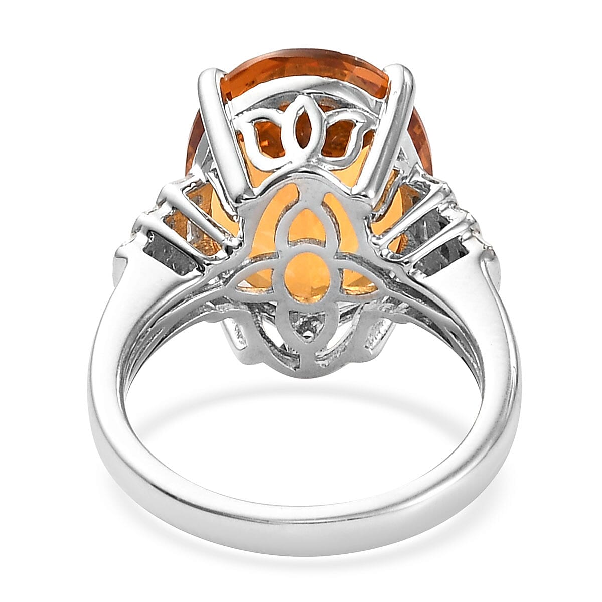 Serra Gaucha Citrine and Diamond Ring in Platinum Over Sterling Silver (Size 7.0) 8.75 ctw image number 4