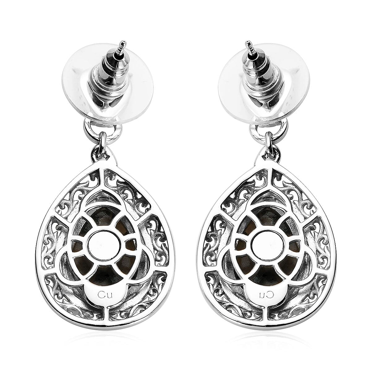 Natural Yooperlite and Thai Black Spinel Drop Earrings in 14K Yellow Gold and Platinum Over Copper with Magnet 11.15 ctw with Free UV Torch