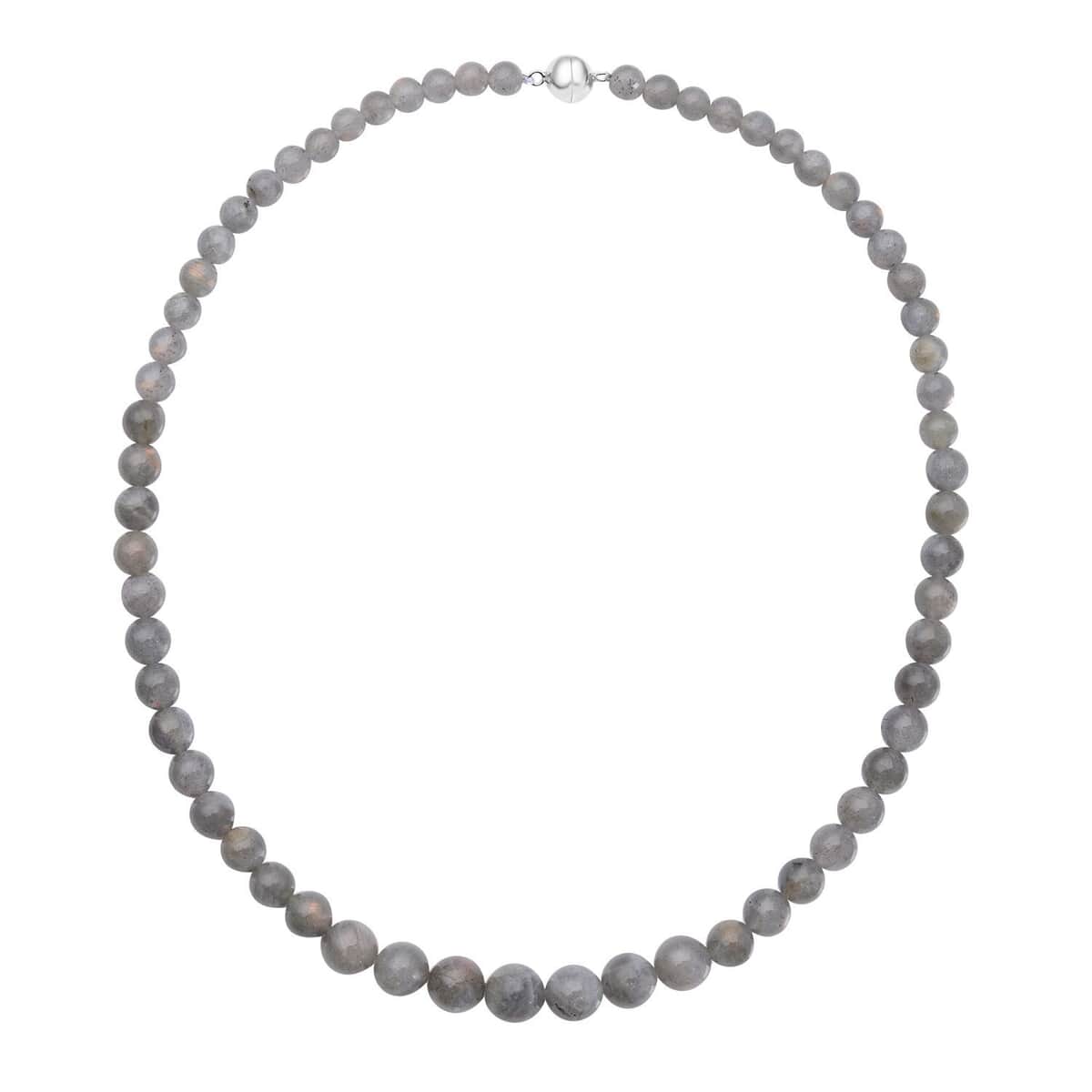 Labradorite 269.00 ctw Beaded Necklace in Rhodium Over Sterling Silver, Bead Necklace (20 Inches) image number 0