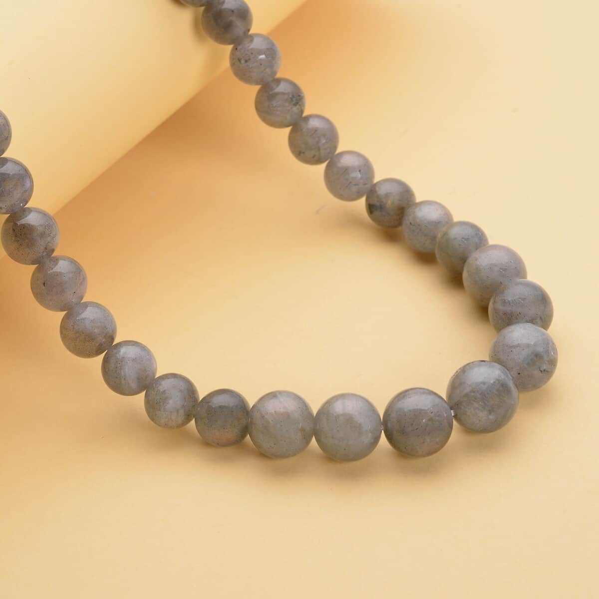 Labradorite 269.00 ctw Beaded Necklace in Rhodium Over Sterling Silver, Bead Necklace (20 Inches) image number 1