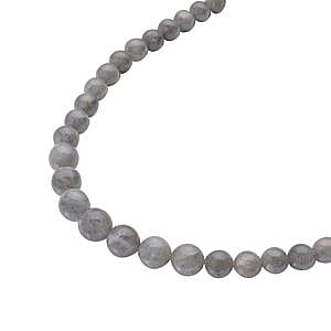 Labradorite 269.00 ctw Beaded Necklace in Rhodium Over Sterling Silver, Bead Necklace (20 Inches)