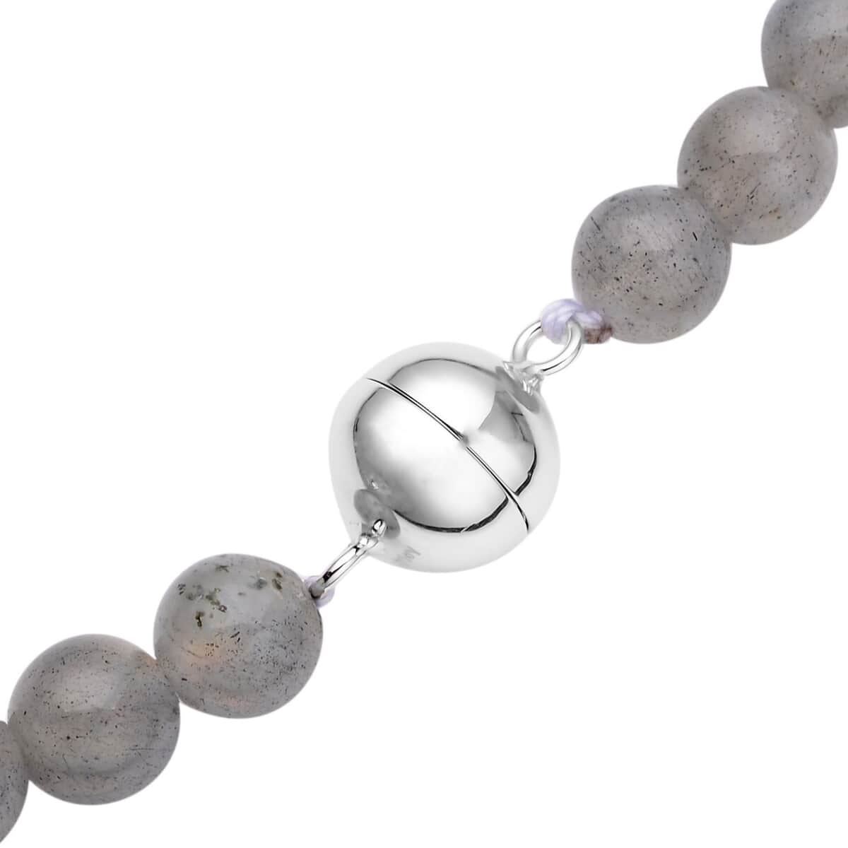 Labradorite 269.00 ctw Beaded Necklace in Rhodium Over Sterling Silver, Bead Necklace (20 Inches) image number 4