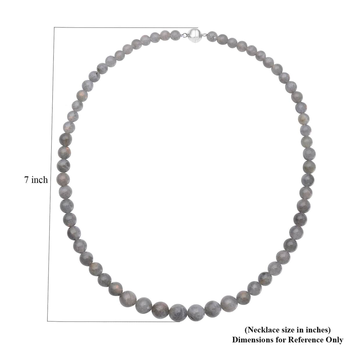 Labradorite 269.00 ctw Beaded Necklace in Rhodium Over Sterling Silver, Bead Necklace (20 Inches) image number 5