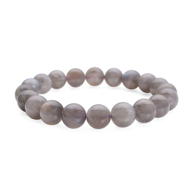 Labradorite 127.50 ctw Beaded Stretch Bracelet