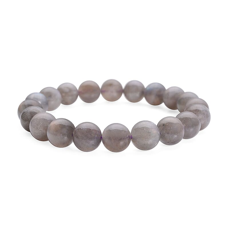 Labradorite 127.50 ctw Beaded Stretch Bracelet