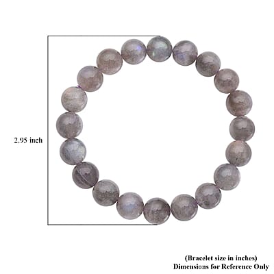 Labradorite 127.50 ctw Beaded Stretch Bracelet