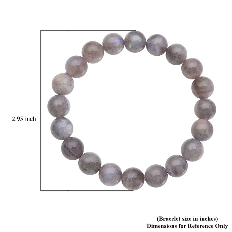 Labradorite 127.50 ctw Beaded Stretch Bracelet
