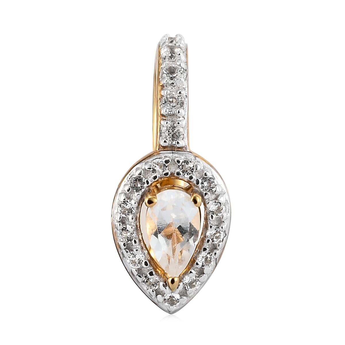 White Topaz Ear Cuff in Vermeil Yellow Gold Over Sterling Silver 0.40 ctw image number 0