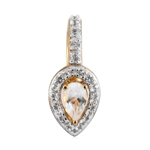 White Topaz Ear Cuff in Vermeil Yellow Gold Over Sterling Silver 0.40 ctw