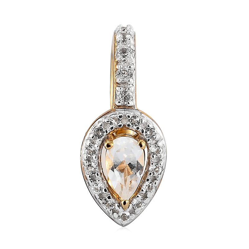 White Topaz Ear Cuff in Vermeil Yellow Gold Over Sterling Silver 0.40 ctw