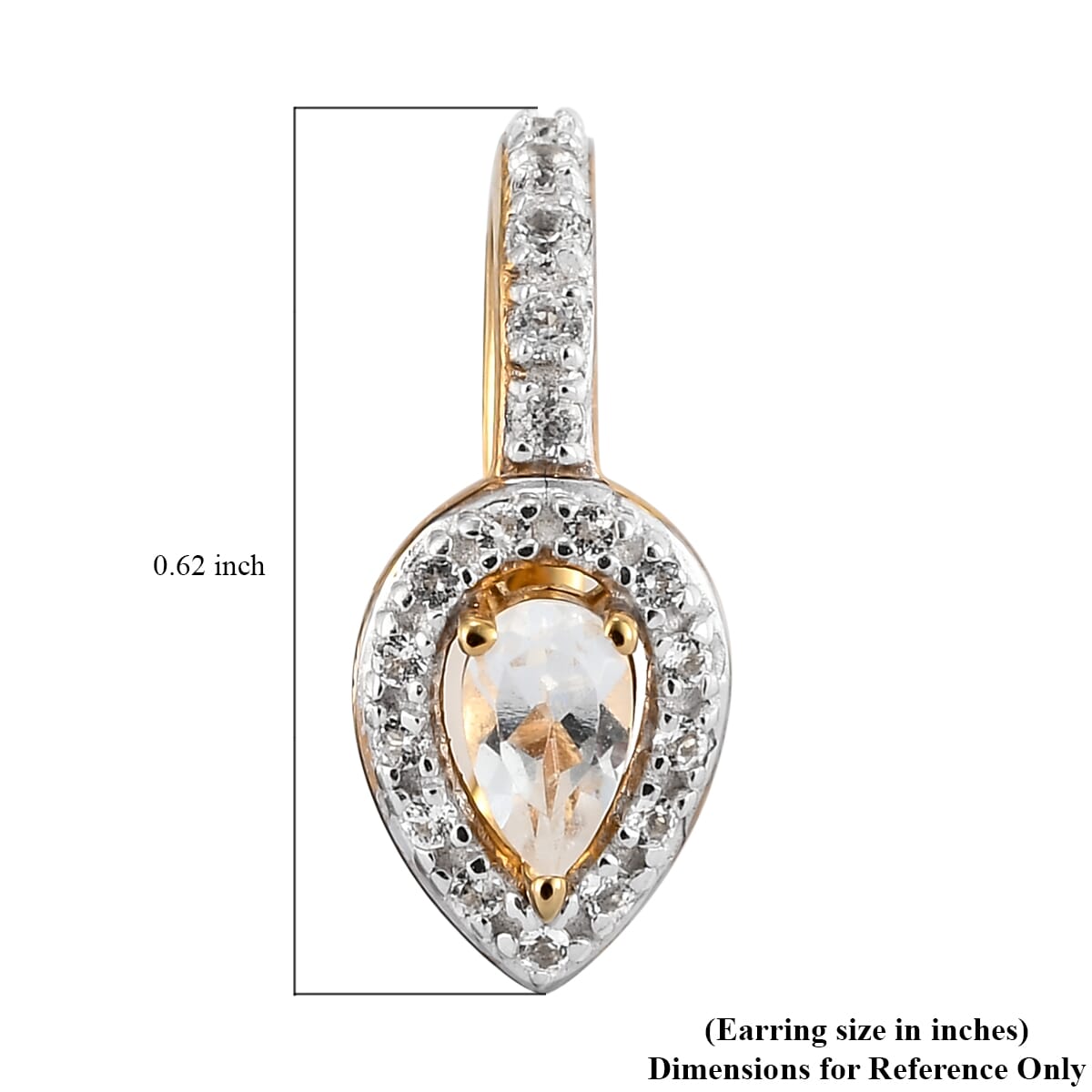 White Topaz Ear Cuff in Vermeil Yellow Gold Over Sterling Silver 0.40 ctw image number 5