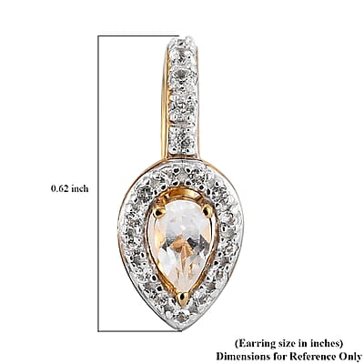 White Topaz Ear Cuff in Vermeil Yellow Gold Over Sterling Silver 0.40 ctw