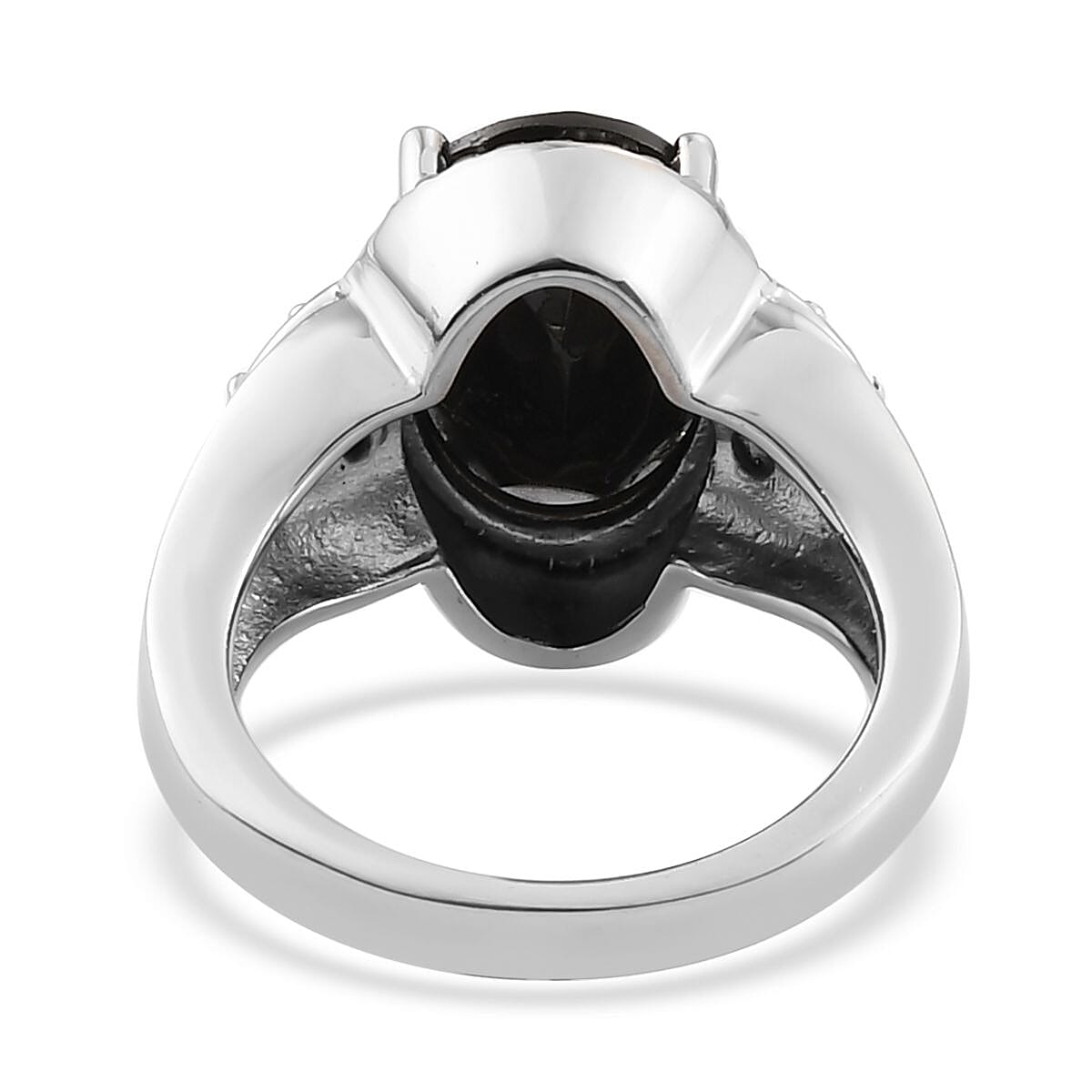 Thai Black Spinel Ring in Stainless Steel (Size 6.0) 7.50 ctw , Tarnish-Free, Waterproof, Sweat Proof Jewelry image number 4