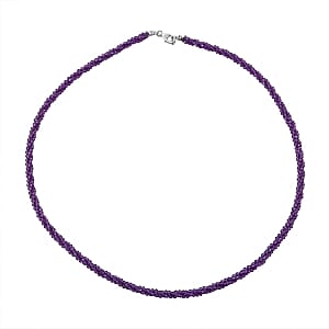 African Amethyst 100.00 ctw Necklace in Sterling Silver 18 Inches