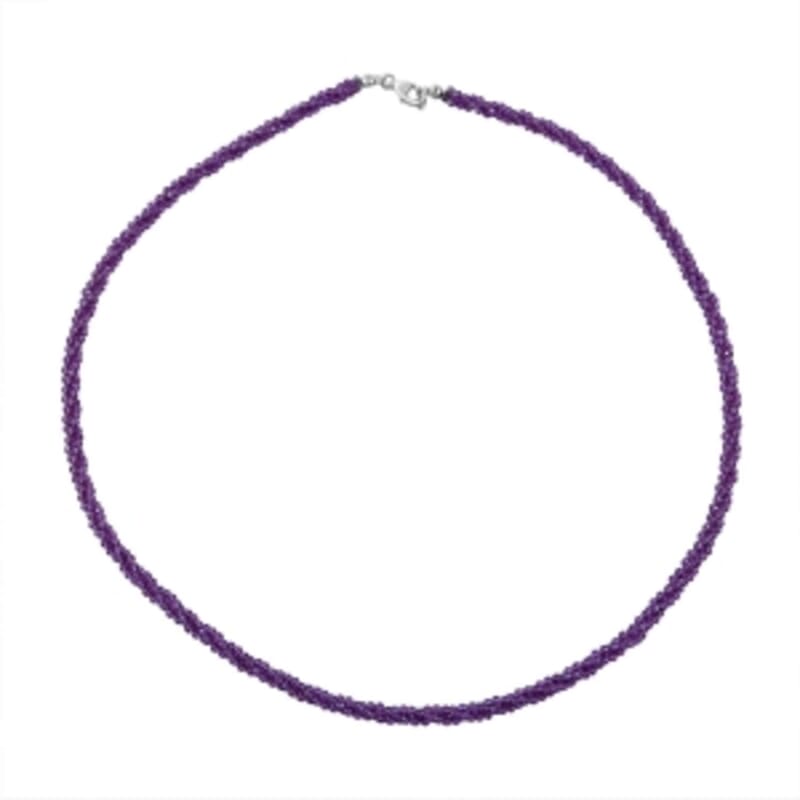 African Amethyst 100.00 ctw Necklace in Sterling Silver 18 Inches