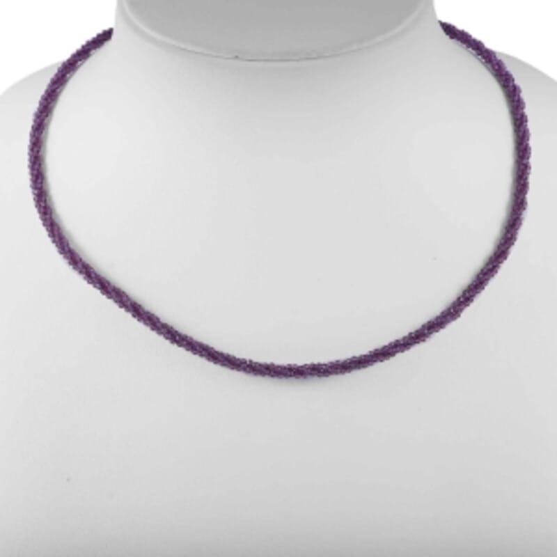 African Amethyst 100.00 ctw Necklace in Sterling Silver 18 Inches
